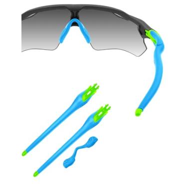 Imagem de HILEEN Óculos de sol de substituição verde brilhante para óculos de sol Oakley Radar EV Path Pitch Advancer - azul celeste