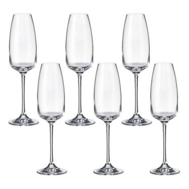 Imagem de Taça De Cristal Bohemia Para Champanhe 290 ml Anser 6 Peças - Bohemia 