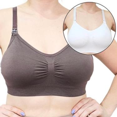 Imagem de Kit Com 2 Sutiã Amamentação Plus Size Reforçado Gestante Pós Parto Mãe