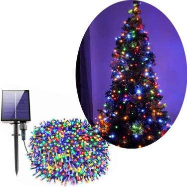 Imagem de Pisca Cordão LEDs Solar 1000 Lâmpadas Colorido Natal De 100m - Genéric
