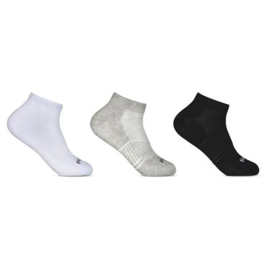 Imagem de Kit 3 Pares Meia Cano Curto Hoahi Unissex Branco Preto Cinza