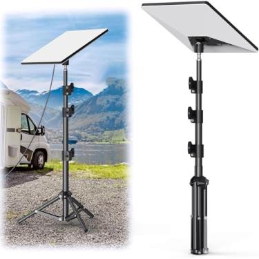 Imagem de Suporte de mini tripé Starlink com conector de placa e adaptador de tubo rosqueado de 0,67 cm para montagem fácil, altura ajustável e azulejo, kit de montagem de poste Starlink para prato geração 4