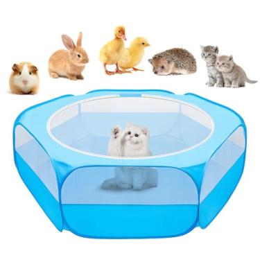 Imagem de UWE Cercadinho para animais pequenos, caixa de chocadeira de frango com tampa, barraca de gaiola para animais de estimação portátil para exercícios ao ar livre, cercadinho para animais de es