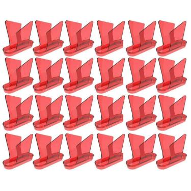 Imagem de 24 Porta Guardanapos de Mesa Vermelho Transparente Crippa Organizador Cafeteria Restaur...