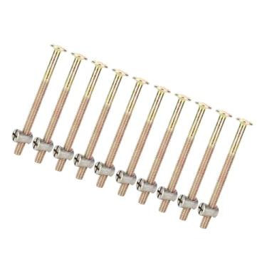 Imagem de 10 Parafusos Mobília do Aço Carbono Dos Pces M6 Com Prendedor do Conector Porca do Passador das Porcas do Tambor para a Junção de Madeira (80mm)