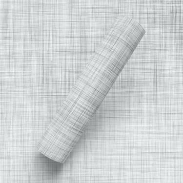 Imagem de Papel De Parede Adesivo Estilo Linho Efeito Visual 3D Cinza Quarto E S