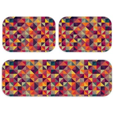 Imagem de Kit 3 Tapetes Para Sua Cozinha Cores Vivas Para Decorar Passadeira Tapetes Antiderrapantes(TPCOZ1159)
