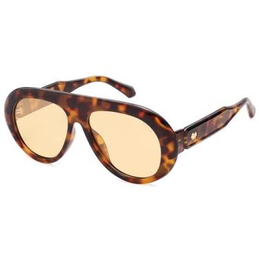 Imagem de SOJOS Óculos de sol aviador polarizados grandes e modernos, femininos, masculinos, retrô, vintage, estilo anos 70, proteção UV, SJ2390, Tartaruga marrom/marrom claro, X-Large