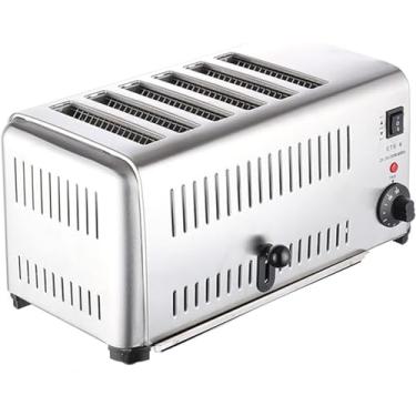 Imagem de Torradeira Comercial De 6 Fatias, Torradeira De Aço Inoxidável Escovado De 3240 W Torradeira De Slots Extra Largos Bandeja De Migalhas Removível Para Vários Tipos De Pão, Stainless Steel 2, 3240W