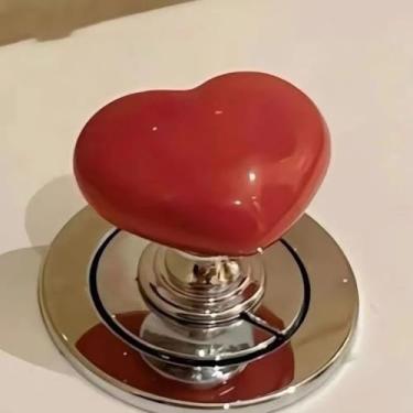 Imagem de Botão de Descarga Decorativo Coração para vaso sanitário (Vermelho)