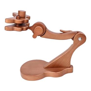 Imagem de Nishiyuenyi Suporte para bastidor de bordado, base de madeira em formato de violino, projeto de costura artesanal para entusiastas de quilting faça você mesmo