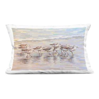 Imagem de Stupell Industries Almofada com estampa de interiores Follow Me Sandpiper Coast, 35 x 18 x 50, bege