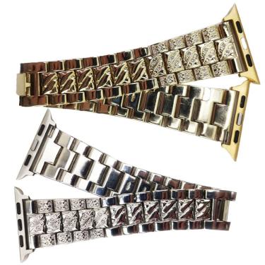 Imagem de Pulseira Smartwatch Kit 2 Pulseiras Luxo Pedra Strass Aço