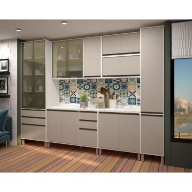 Imagem de Cozinha 8 Pçs Paneleiros Armários Balcões C/Mocca Laca