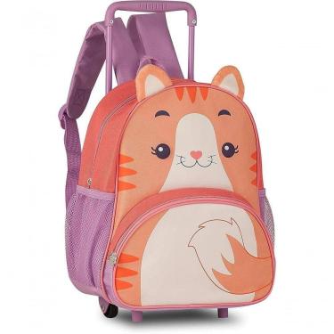 Imagem de Mochila Infantil De Rodinha Gato Com Alça Retrátil 17 Litros