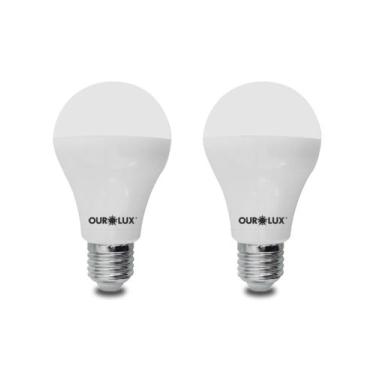 Imagem de 2 Lâmpadas Led Bulbo Ourolux A60 Base E27 9w Bivolt Cor da Luz Amarela