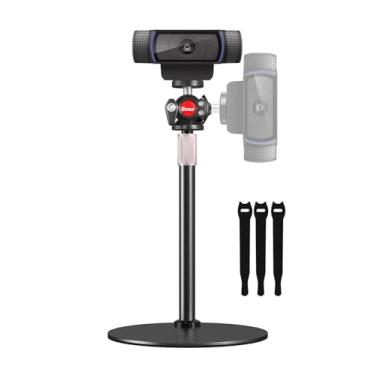 Imagem de Etour Suporte de mesa para webcam com cabeça esférica de 360°, base pesada ajustável compatível com webcam Logitech C920 C922 Brio 4K e outras webcam com rosca de 6 mm para transmissão ao vivo/chamadas de vídeo