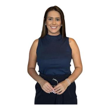 Imagem de Kit 5 Blusa Regata Feminina Básica Com Gola Redonda Alta - Mibella, Ki