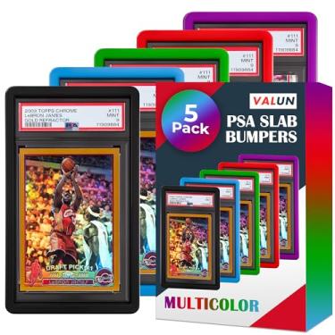 Imagem de Pacote com 5 protetores de laje PSA (multicoloridos) – Protetor de placa PSA de TPU rígido para cartões classificados – Protetor de placa PSA para placas PSA – Protetor de placa de cartão para