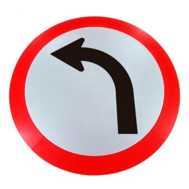 Imagem de Kit 3 Placas de Sinalização, Condomínio, Vire à Esquerda, Refletiva, 50cm, em ACM 3mm (alumínio composto)