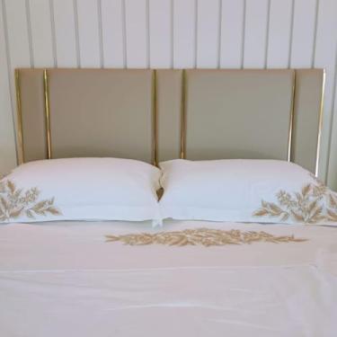 Imagem de Cabeceira estofada antialergica Adesiva em módulos (Pérola, cama King 2,00 x 0,60)