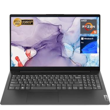 Imagem de Lenovo Notebook V15, tela FHD de 15,6 polegadas, processador AMD Ryzen 5 5500U Hexa-core (Beat Intel i7-1065G7), 8 GB de RAM, SSD de 512 GB, HDMI, RJ45, teclado numérico, Wi-Fi, Windows 11 Pro, preto