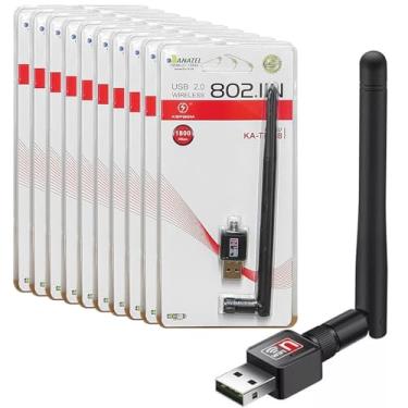 Imagem de 10 Placas de Rede Wireless Antena USB sem fio Anatel Kapbom