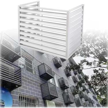 Imagem de Tampa Do Ar Condicionado Liga De Alumínio Para Unidades Ac Cerca De Ar Condicionado De Jardim Grades Protetoras De Tela Para Condicionadores De Ar E Bombas De, White, 3p tetrahedron
