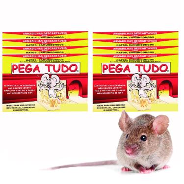 Imagem de Pega Tudo, Kit com 8 Armadilhas Adesivas para Ratos e Insetos, Uso Residencial e Comercial
