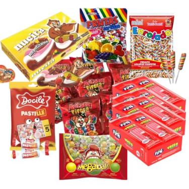 Imagem de Kit Rende 48 Sacolinhas Aniversário Infantil Com 10 Guloseimas Pipoquinha Fini Pirulito Chiclete Nucita Bala