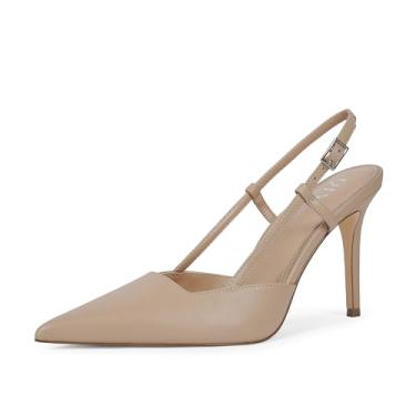 Imagem de QIY Sandálias de salto alto com bico fechado com tiras e bico fino, salto agulha para mulheres, sapatos sociais de festa de casamento, Nude PU, 39