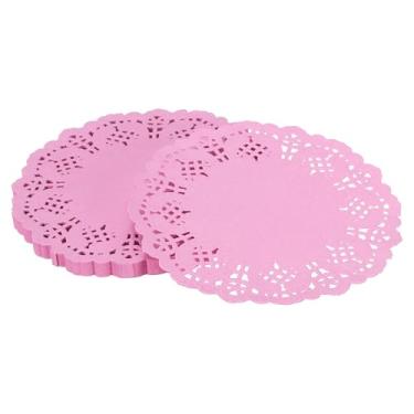 Imagem de YELARXI Doilies de papel, toalhas de renda de papel, descartáveis, redondos, modernos, decorativos, volumosos, 14 cm, adequado para bolos, sobremesas, artesanato, grelhados, fritos, utensílios de mesa