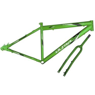 Imagem de Kit Quadro e Garfo Ultra Bikes Umd29 Freio a Disco, Verde kw, Aro 29