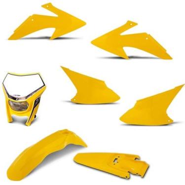 Imagem de Kit peças plástico crf 230 2008/14 + farol - PRO TORK, AMARELO, Único