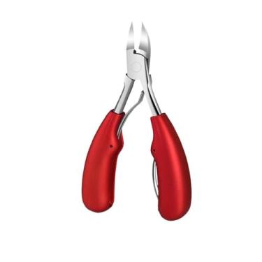 Imagem de Tesoura de cutícula de aço inoxidável, cortador de unhas para manicure e pedicure, ferramentas para unhas, vermelho, 13 * 6cm