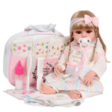 Imagem de Bebe Reborn Charmosa Com Roupa de Bebê + 20 Itens - Cegonha Reborn Dol