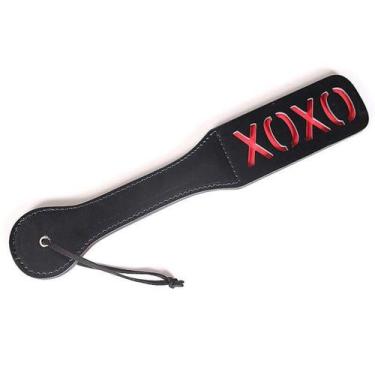 Imagem de Chibata XOXO Preto e Vermelho 32,0cm x 5,5cm em Material Premium - LOJ