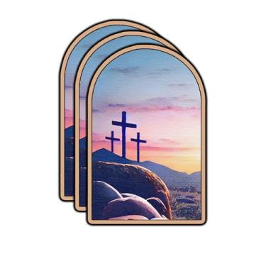 Imagem de (3 peças) Adesivo Cristão Túmulo Vazio de Jesus Citações Inspiradoras Versículo da Bíblia Jesus Vinil Adesivos para Tumbler Laptop Kindle Garrafas de Água Livro Telefone Tablet - Tamanho 3x2