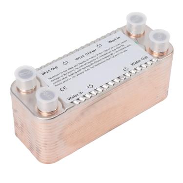 Imagem de Yctze 30 Placa Trocador de Calor de Aço Inoxidável Chiller para Fabricação - Ferramenta de Resfriamento Eficiente de Refrigeração para Cerveja para Cerveja - NPT 1/2 Polegada