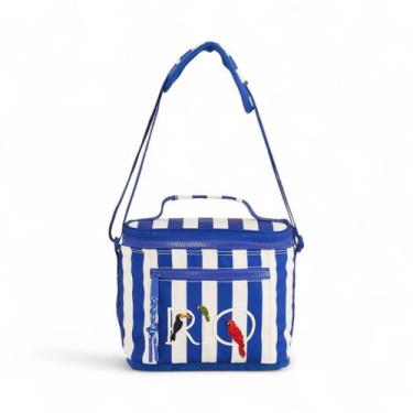 Imagem de Mini Cooler Farm Farofa Listras Azul Verão 25