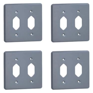 Imagem de Kit 4 Placa 4x4 Cinza Pial 54391 2 Tomadas Pb Silentoque