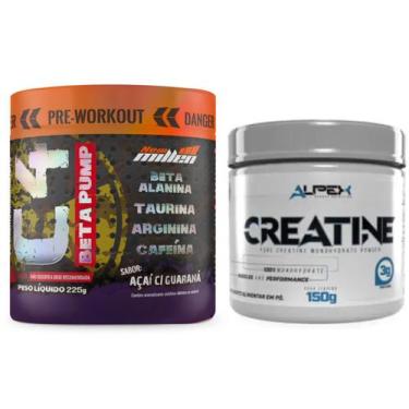 Imagem de Kit Pré Treino C4 New Millen + Creatina Pura Alpex 150g - Alpex Nutrit