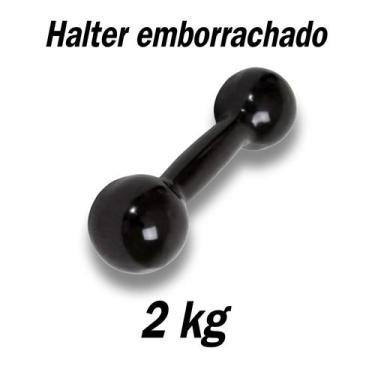 Imagem de Halteres 2kg Emborrachado - P/ Fortalecimento Musculação treino Em Cas