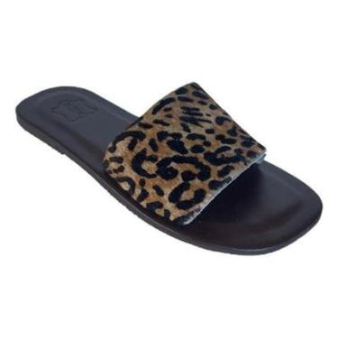 Imagem de Chinelo De Couro Legitimo Feminina Rasteira Confort-Feminino