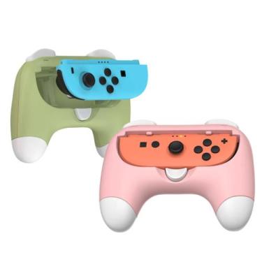 Imagem de Suporte Mão Par de Grip Capa Adaptador Formato Controle para JoyCon Ni