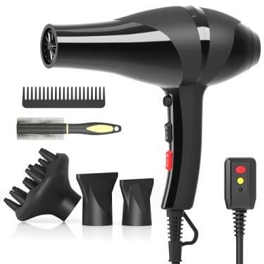 Imagem de Conhaze Secador de cabelo, secador iônico profissional com difusor para cabelos cacheados, secador de cabelo potente de secagem rápida de 2400 W, secador de cabelo para mulheres, homens, salão