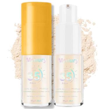 Imagem de Meilury Protetor solar mineral em pó, para couro cabeludo e cabelo, 20 g, FPS 35 PA++, protetor solar de couro cabeludo em pó, proteção UV de amplo espectro, leve, sem oleosidade e fórmula livre de