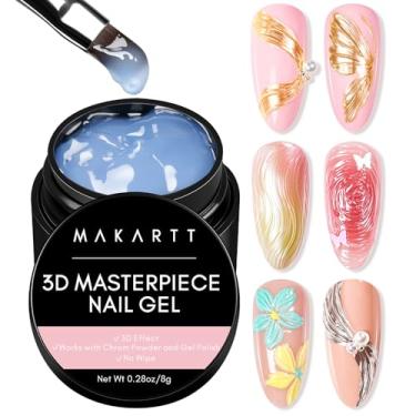 Imagem de Makartt Arte de unhas em gel 3D: Gel de escultura 3D para arte de unhas, espelho, cromo, pó, gel, esmalte, desejo, pintura de metal, desenho 3D, escultura, géis, decoração de unhas, manicure, faça