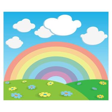 Imagem de Papel de Parede Adesivo Infantil Arco-íris Quarto Menina - 679pcm - Al