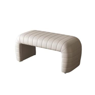 Imagem de Banco de armazenamento na extremidade da cama, banco para trocar sapatos para entrada, banco muito estreito, para vestiário, sofá, banco de cama (bege, médio)